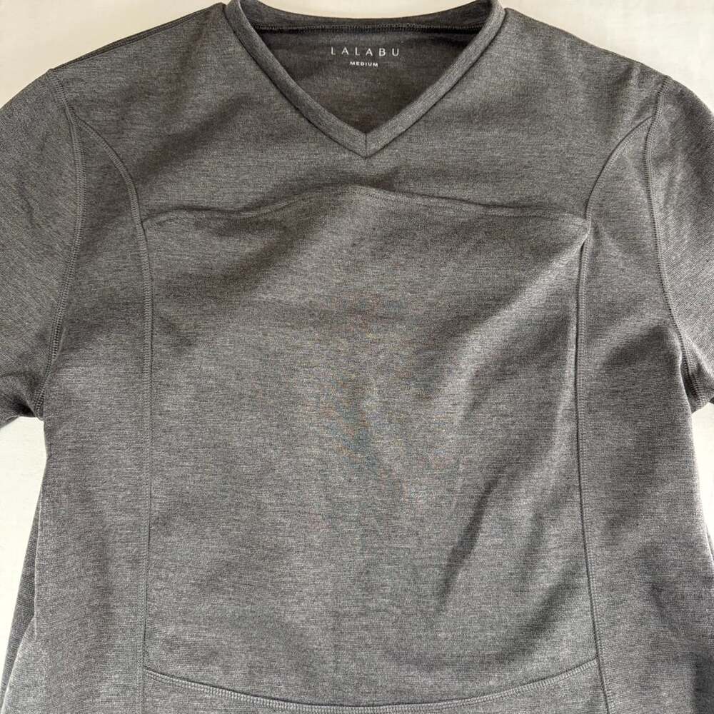 Lalabu Babywearing Dad Shirt Medium Grey Short Sleeve mens m - Picture 2 of 9